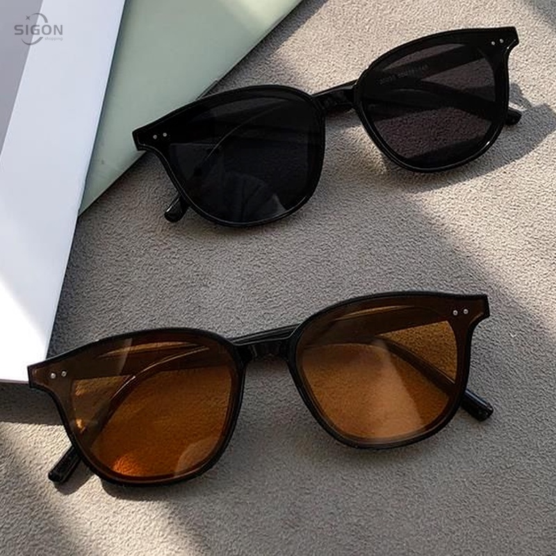 Kính mát gọng đen chống tia cực tím thời trang cho nam nữ