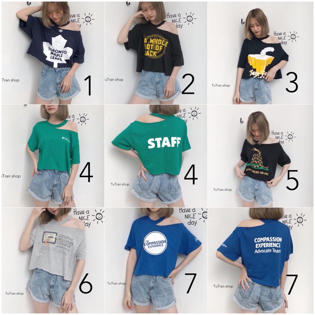 CROPTOP THIẾT KẾ TRỄ VAI