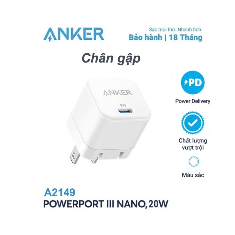 Củ Sạc Anker PowerPort 3 PD Cube 20w - A2149 (Bảo Hành 12T)