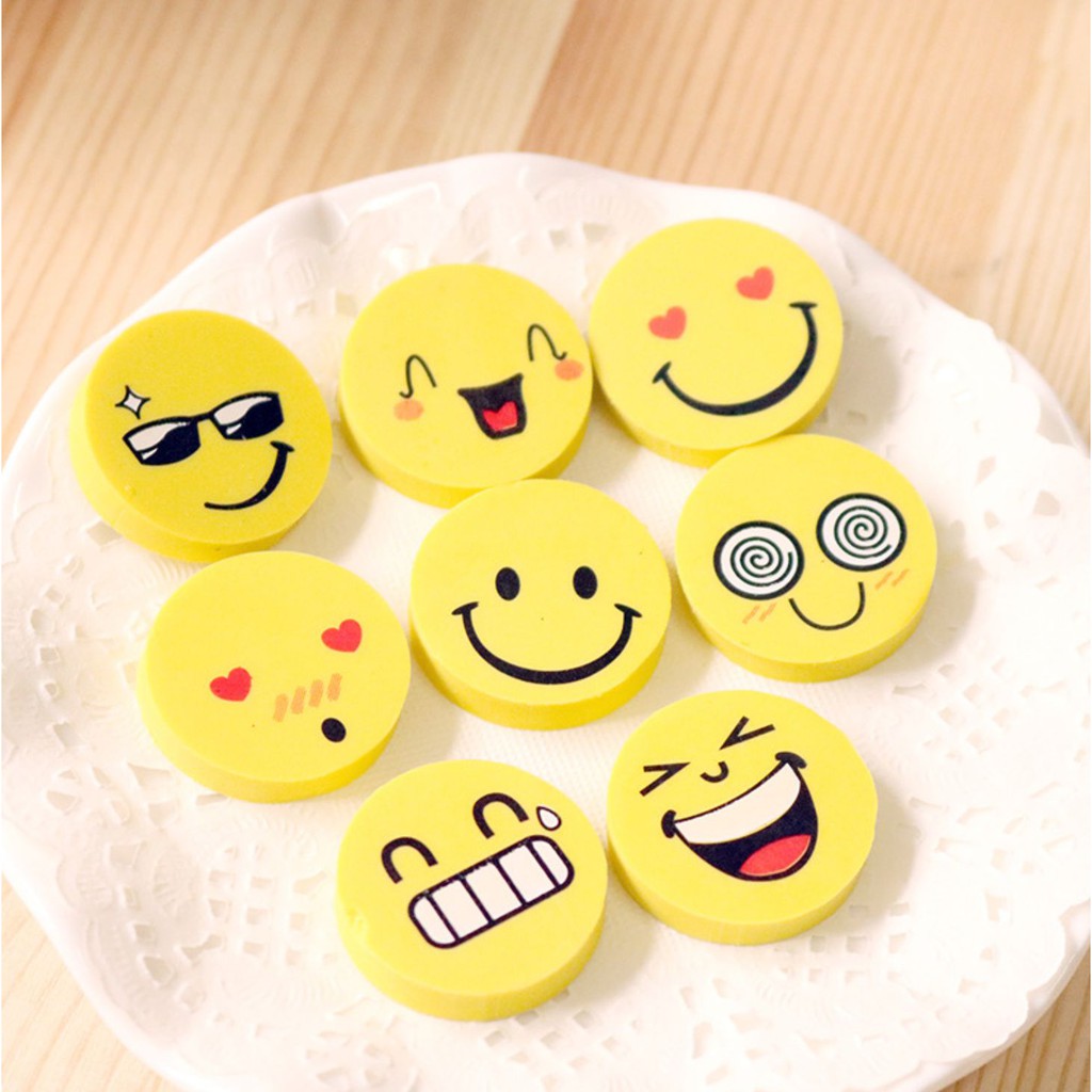 [COMBO 8 IN 1] Bộ cục tẩy hình EMOJI cực dễ thương - Cục gôm tẩy bút chì cho bé