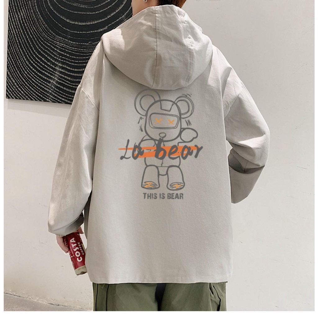 Áo khoác vải dù thời trang nam, áo khoác có mũ phù hợp với tất cả các mùa