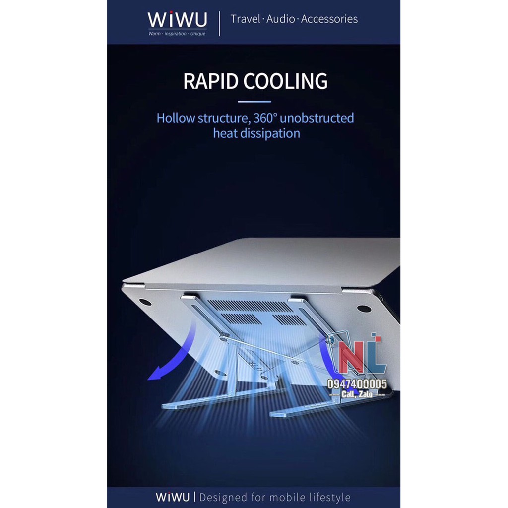 Giá đỡ thoát nhiệt cho Macbook, Laptop chính hãng Wiwu S400