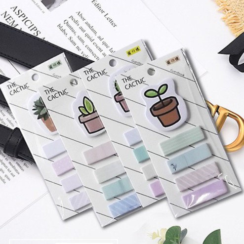 Tệp giấy note ghi nhớ Post-It, màu pastel dễ thương tiện dụng; kích thước 4,6 * 1,5cm