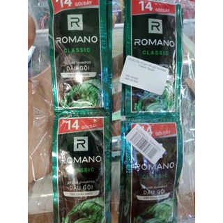 Dây 12 gói Dầu gội Romano Classic hương nước hoa 5g
