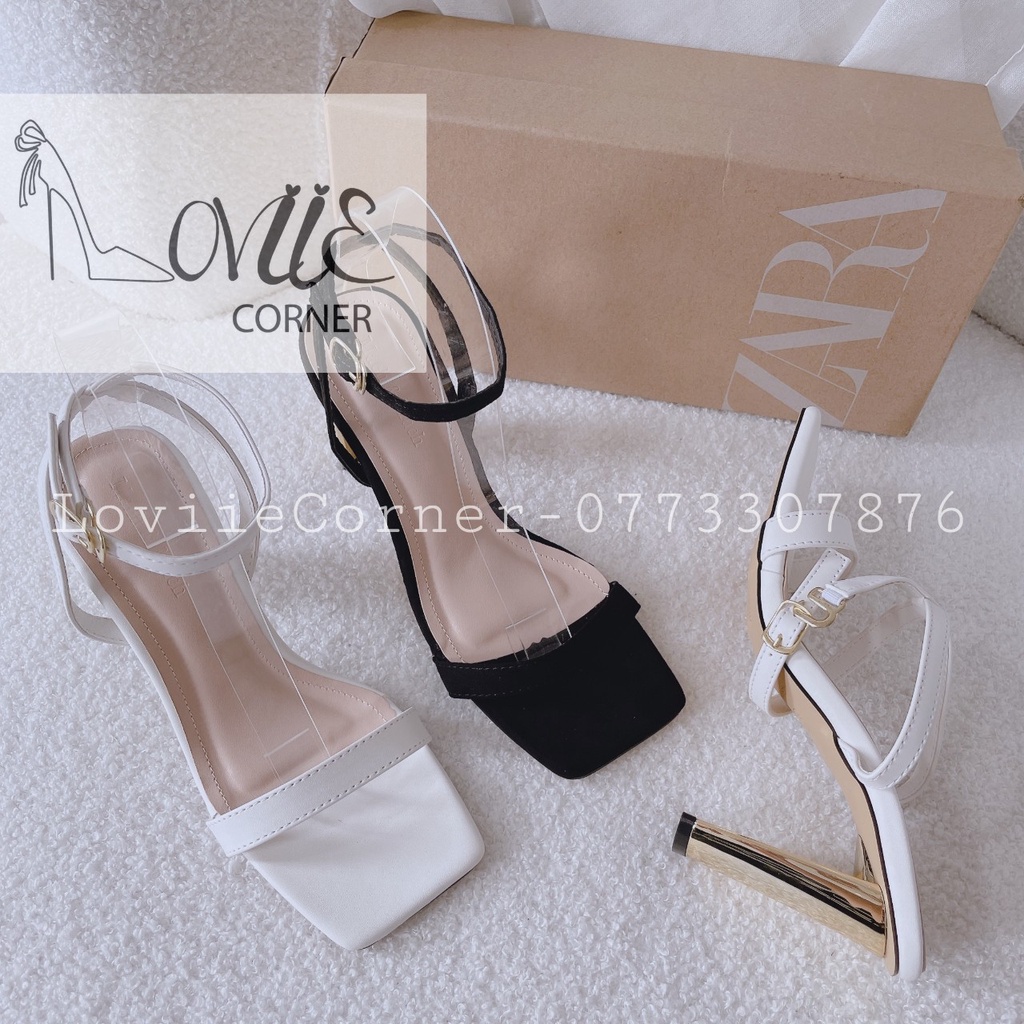 SANDAL CAO GÓT LOVIIECORNER - GUỐC NỮ QUAI NGANG MẢNH - GIÀY THỜI TRANG MŨI VUÔNG G220419