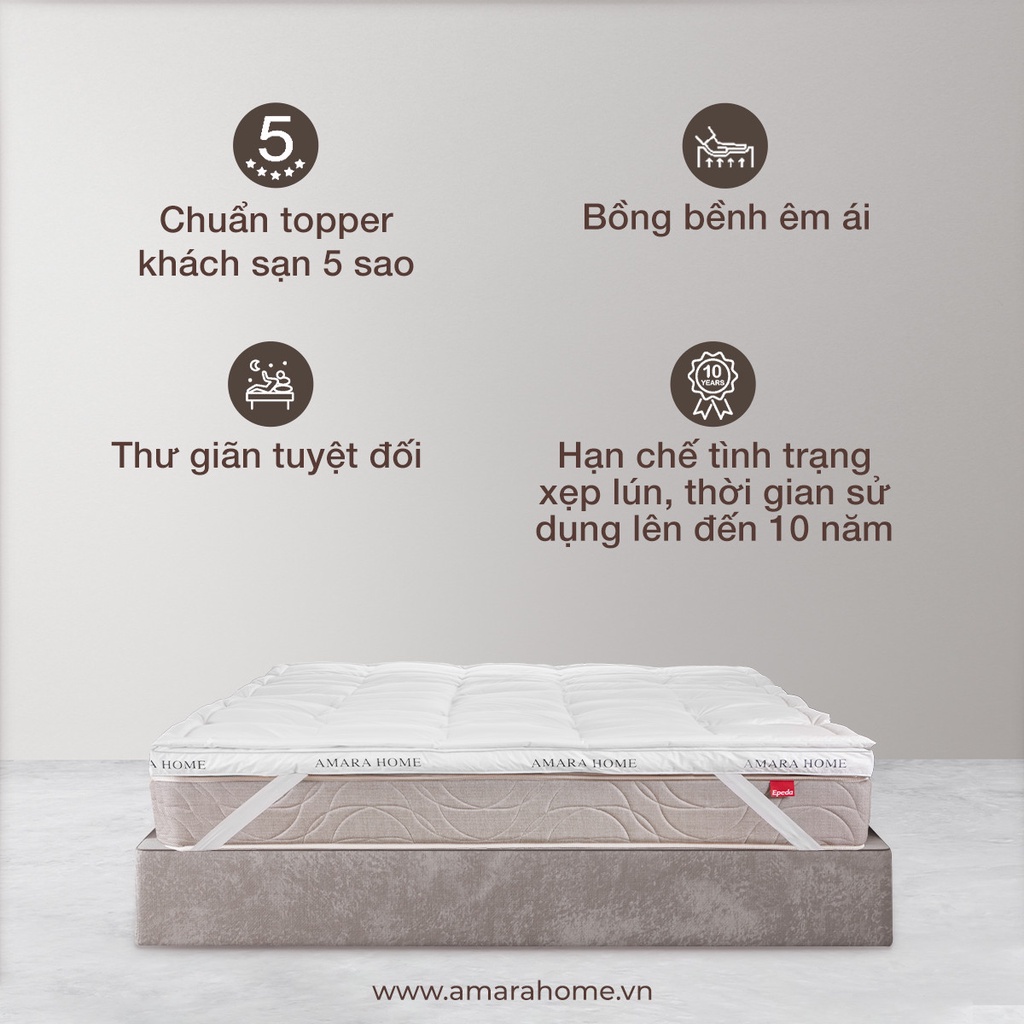 Tấm mềm nệm Topper lông ngỗng - Amara goose down topper