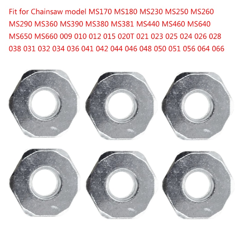 Bộ 6 Đai Ốc Cho STHIL MS240 MS260 MS270 MS280 MS290 MS310 MS390 MS340 MS360 MS360C MS440 MS460 Cha