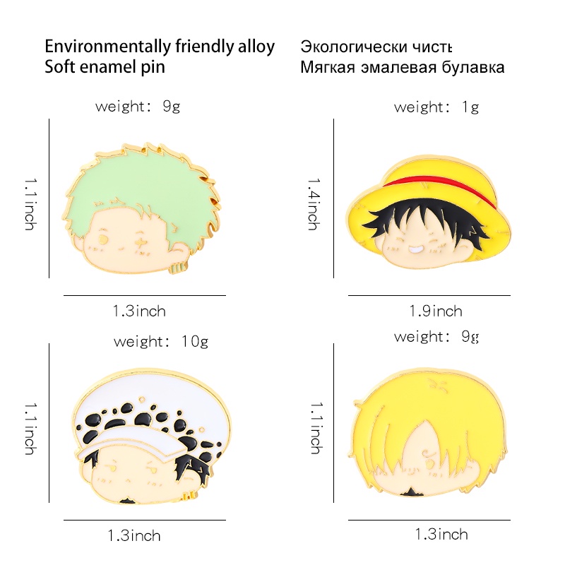 Ghim cài áo QIHE JEWELRY hình nhân vật anime One Piece