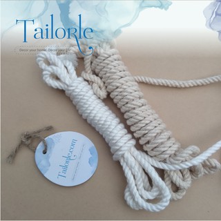 Dây thừng cotton, dây macrame dùng trang trí nhà cửa, làm đồ handmade, lưới chắn cầu thang, thảm trải phòng, lót ly 5mm