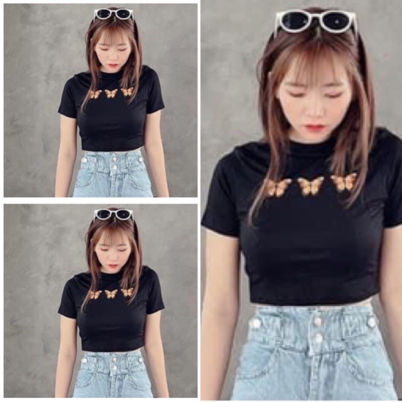 [Rẻ Vô Địch Áo Croptop Màu Loang Santa Cruz(Video, Hình Thật)