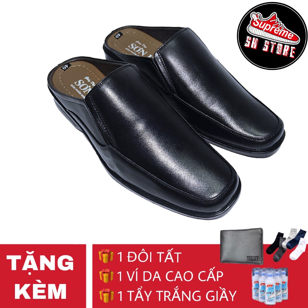 Giầy sapo nam da bò 100% trơn gót cao - VNXK
