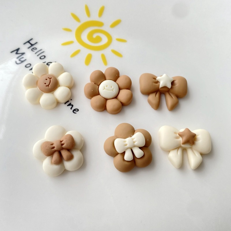 10pcs Phụ Kiện Trang Trí Ốp Điện Thoại Bằng Nhựa Hình Hoa Thắt Nơ Diy