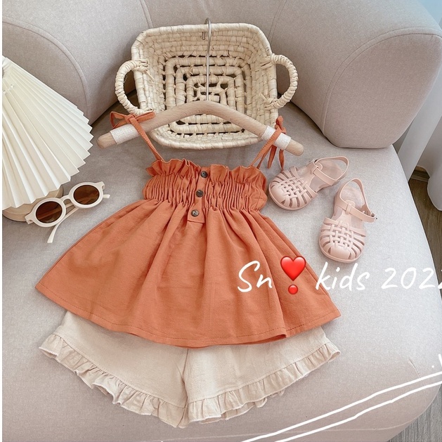 Bộ 2 dây chun ngực đính khuy cho bé gái xịn sò 8-20kg