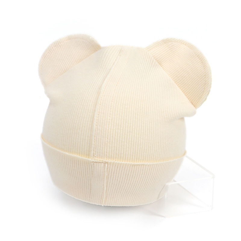 Bộ Găng Tay + Mũ + Găng Tay Bằng Cotton Mềm Chống Trầy Hình Tai Gấu Dễ Thương Cho Bé Sơ Sinh