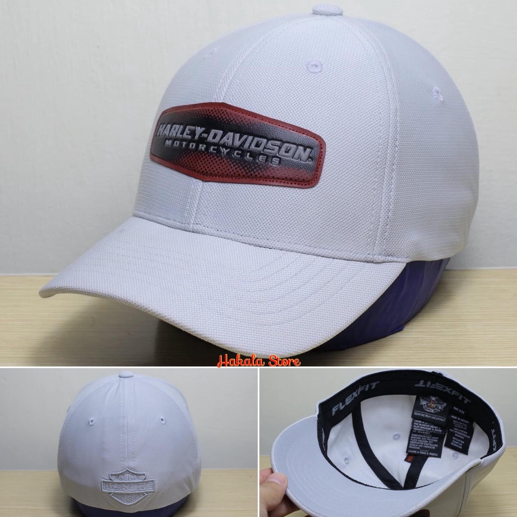 Mũ lưỡi trai (nón kết) Harley Davidson chính hãng (Authentic), mầu xám trắng
