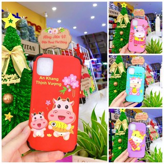 Ốp lưng Iphone 6Plus/ 7Plus Xuân Tân Sửu Tết 2021 hình trâu vui vẻ dễ thương kèm lời chúc hay