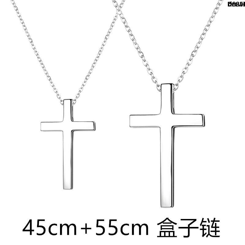 Dây Chuyền Mạ Bạc 925 Mặt Khắc Chữ Thời Trang Dành Cho Cặp ĐôiĐàn ông đàn ông _ Christianity?Cặp Dây Chuyền Mặt Hình Thánh Giá 〈 Jesus < One