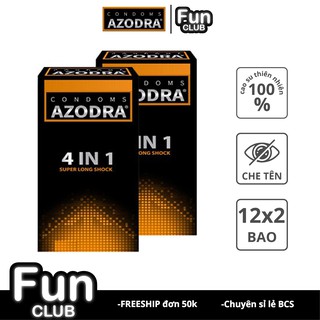 Combo 2 hộp cao cao su Azodra Gân Gai Kéo dài TG Thái Lan Hộp 12 cái CB011