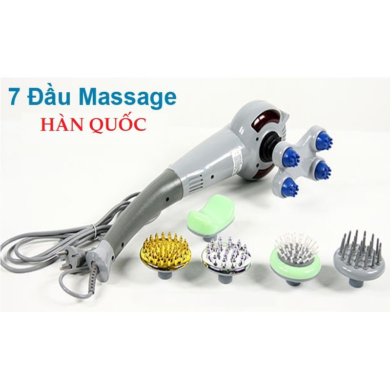 Máy massage cầm tay, máy massage toàn thân 7 đầu magic king massager