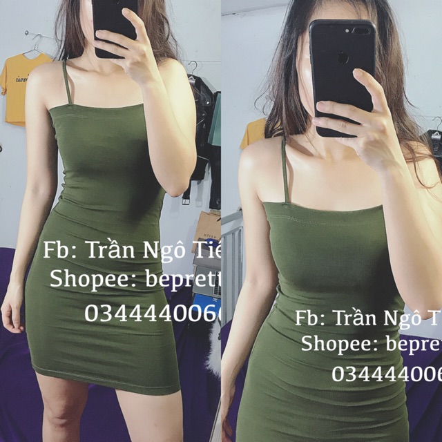 Đầm body 2 dây trơn borip | BigBuy360 - bigbuy360.vn