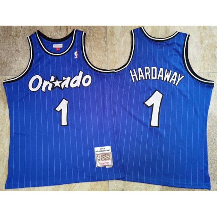 NBA Orlando Magic No. 1 Anfernee Hardaway Jersey Dense Thêu Bóng Rổ Mặc Thường Ngày Áo Thể Thao Top 