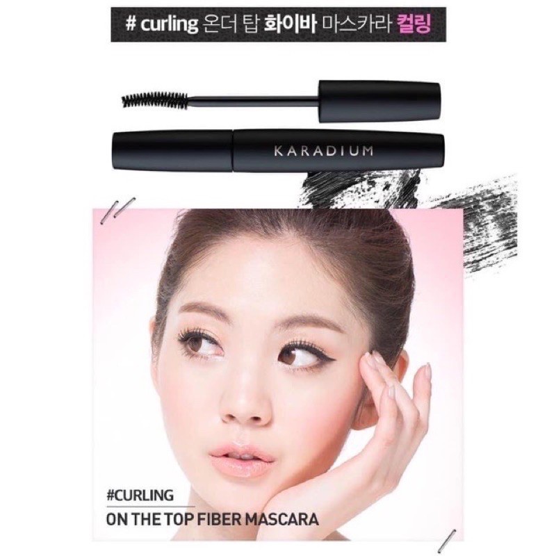 ( CHÍNH HÃNG ) Chuốt Mi Karadium On The Top Fiber Mascara Cong Và Dày Mi 10ml