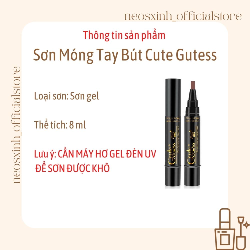 Sơn Móng Tay Bút Gel Cute Gutess - Màu Nude Nâu Tây UV LED - Neosxinh Nails