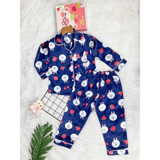 J341 Bộ pijama phi lụa bé gái size đại 10-50kg