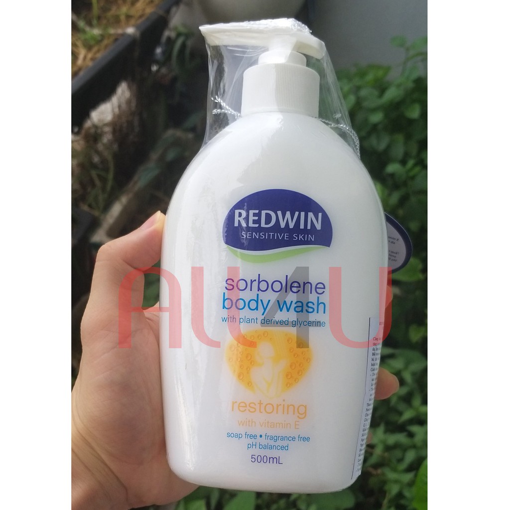 [TEM CTY] REDWIN Sensitive Skin Sorbolene Body Wash With Vitamin E 500mL &amp; 1 L - Sữa Tắm Dưỡng Ẩm Và Phục Hồi Làn Da.