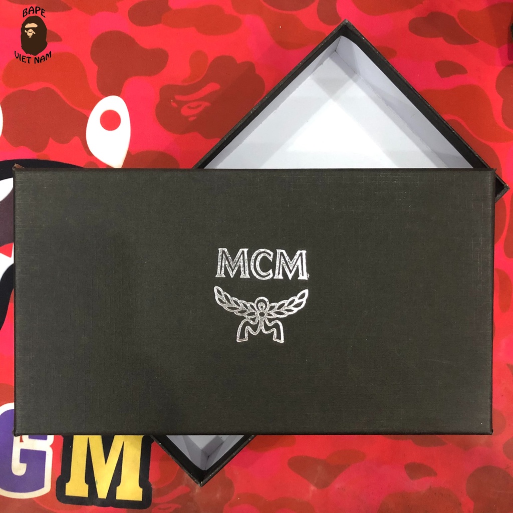 [Best Quality] Ví MCM Thỏ fullbox, Ví da MCM 3 màu Đen, Cam, Kem BapeVN