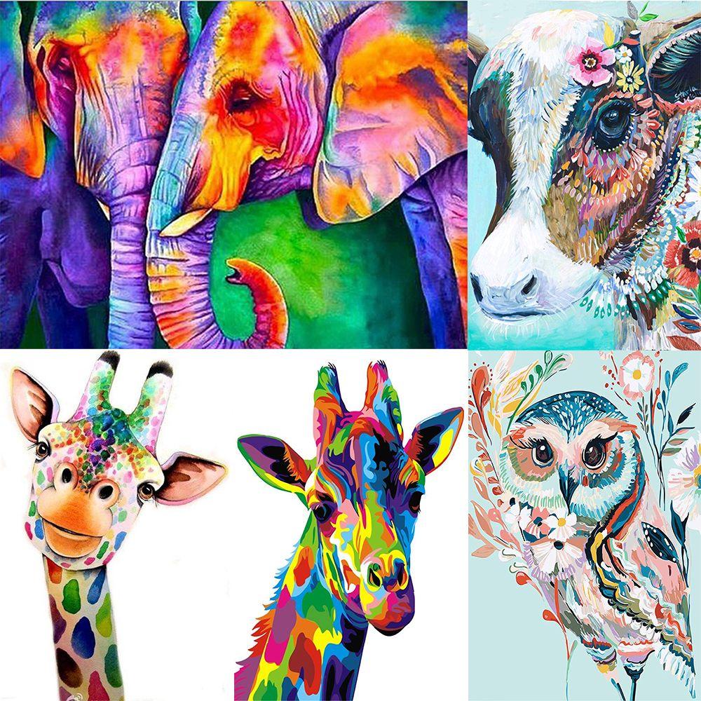 Tranh Thêu Trang Trí Thủ Công 5D Hình Cú Mèo Sư Tử Nghệ Thuật (Mũi Thêu Hình X)