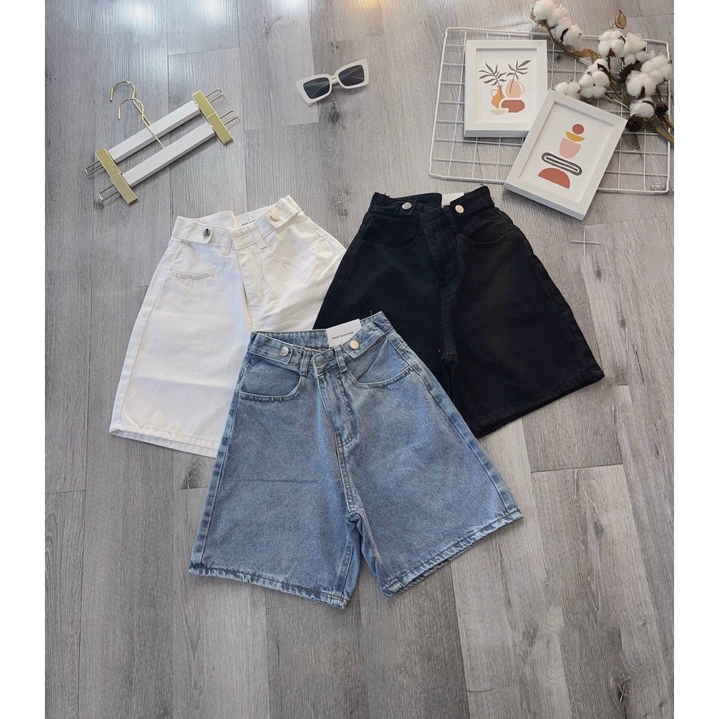 Quần jean ngố nữ lưng cao ống rộng vải jean denim không co dãn bền đẹp dễ phối đồ William - AT148