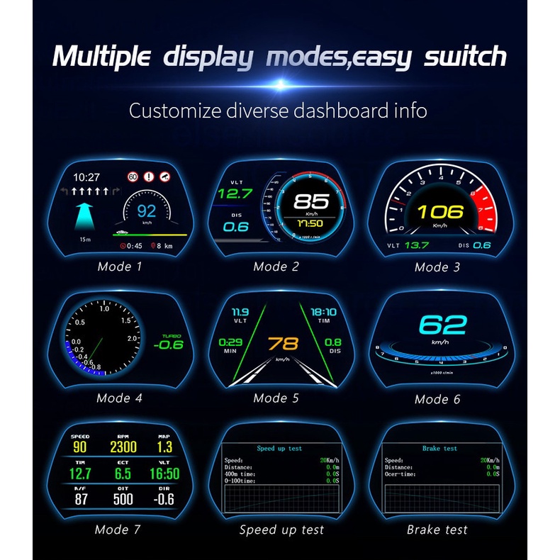 Thiết Bị Chẩn Đoán Nhiệt Độ Nhiên Liệu hud gps obd p19 Thông Dụng Cho Xe Hơi