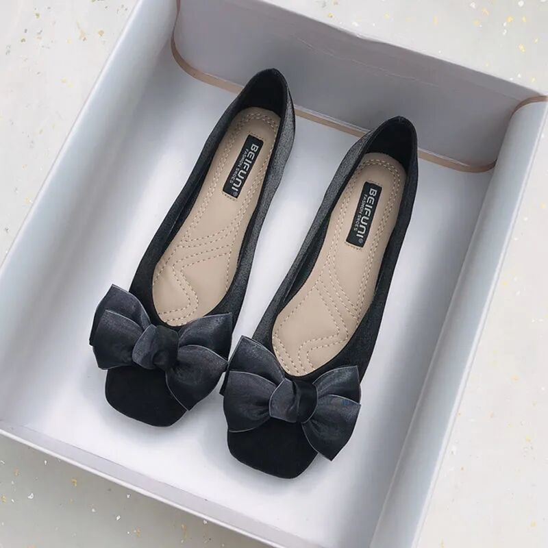 Giày Búp Bê Satin Mũi Vuông Thời Trang Mới Năm 2022 giày bệt nữ Size 33-44