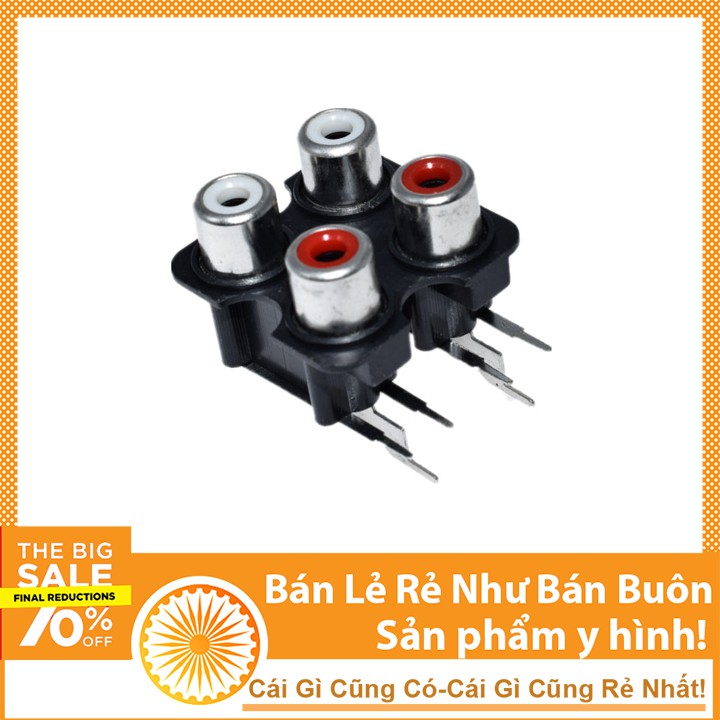 Jack âm thanh audio 4 lỗ 2 trắng 2 đỏ