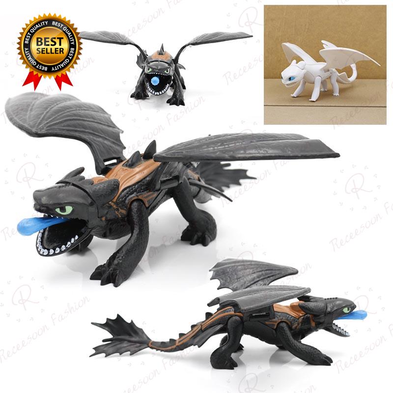 🔥Ready Stock 🔥Pop Movie How To Train Your Dragon Action Figures Toy Light Fury Night Fury Toothless Model Children Birthday Xmas Gift