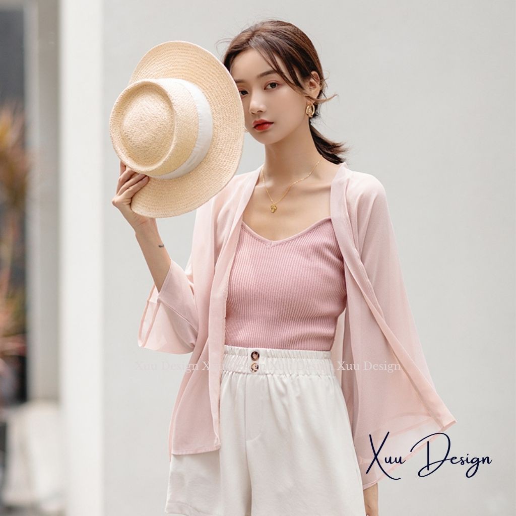 Áo cardigan voan mỏng, áo khoác ngoài cho nữ phong cách Hàn Quốc- Wexuu Design XU12