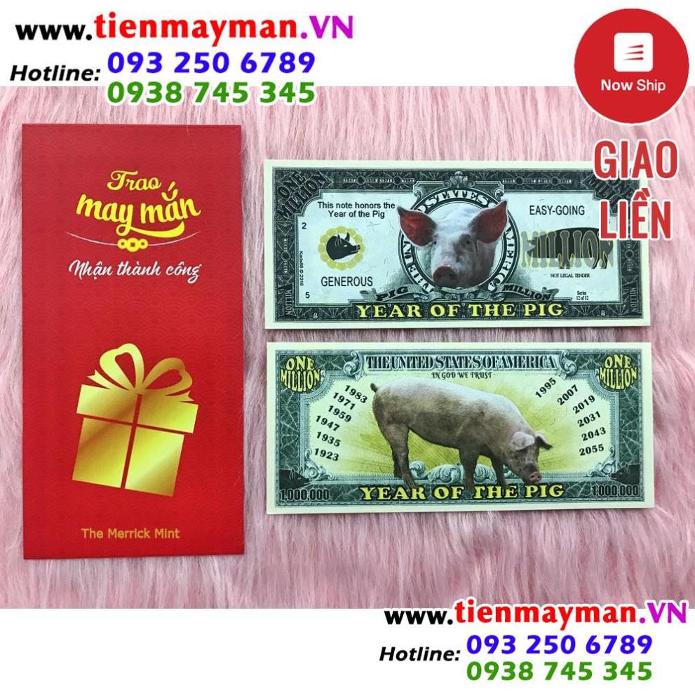 Tờ lưu niệm hình con heo 1 triệu đô của Mỹ , quà tặng phong thủy, dùng để sưu tầm , quà tặng lì xì cho người tuổi Hợi