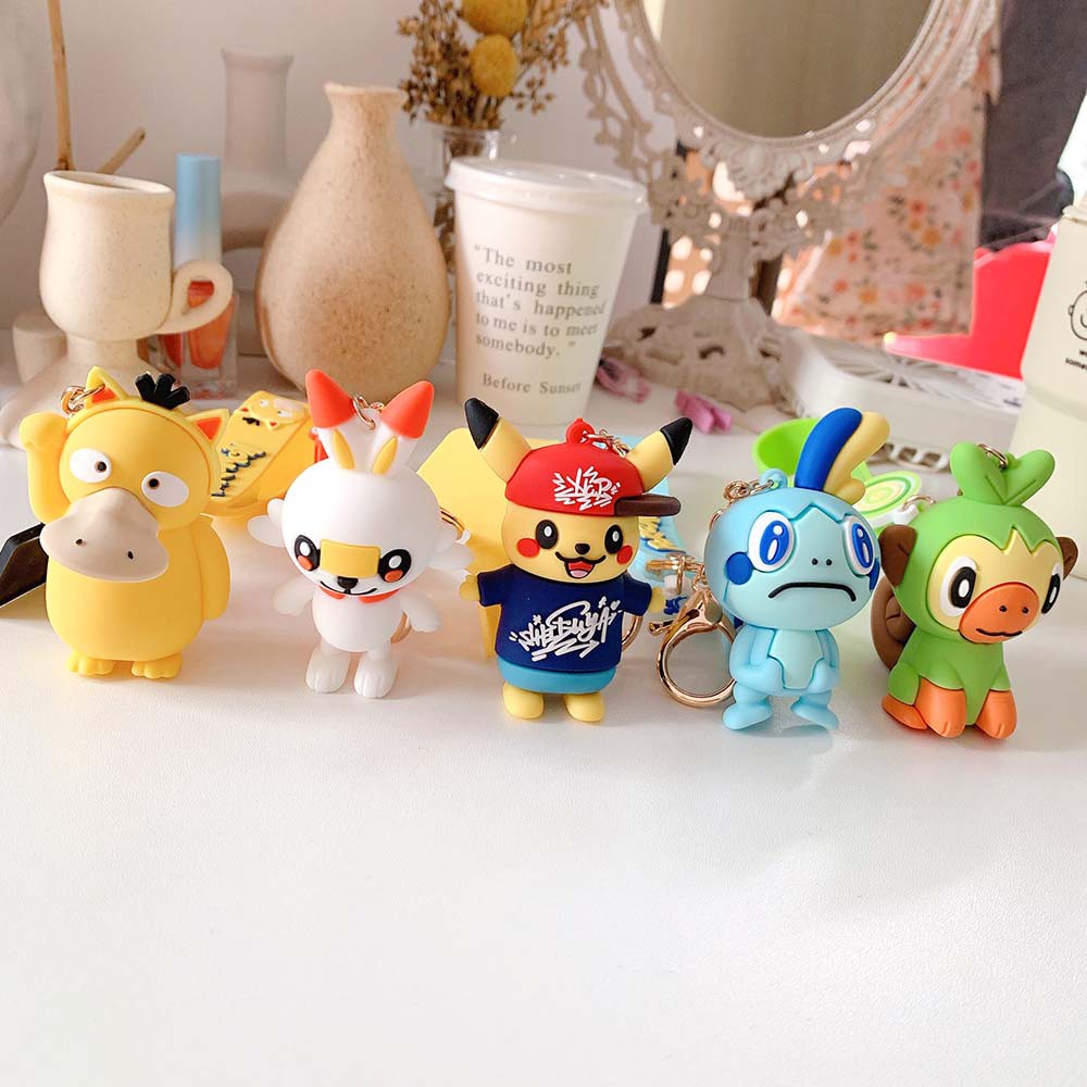 Móc Chìa Khóa Pvc Hình Pikachu Hoạt Hình Nhật Bản