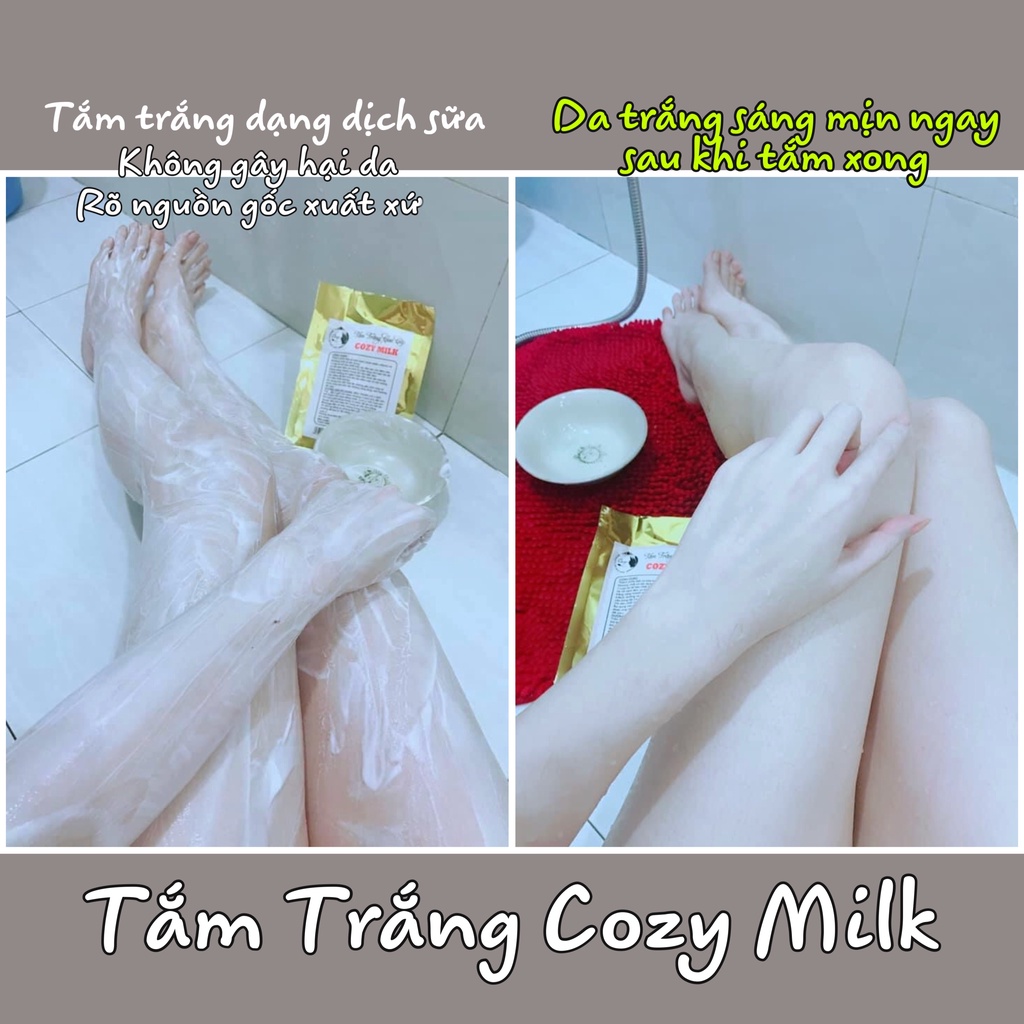 [Trắng mạnh có video test] Tắm Trắng Body Cozy Milk Cao Cấp