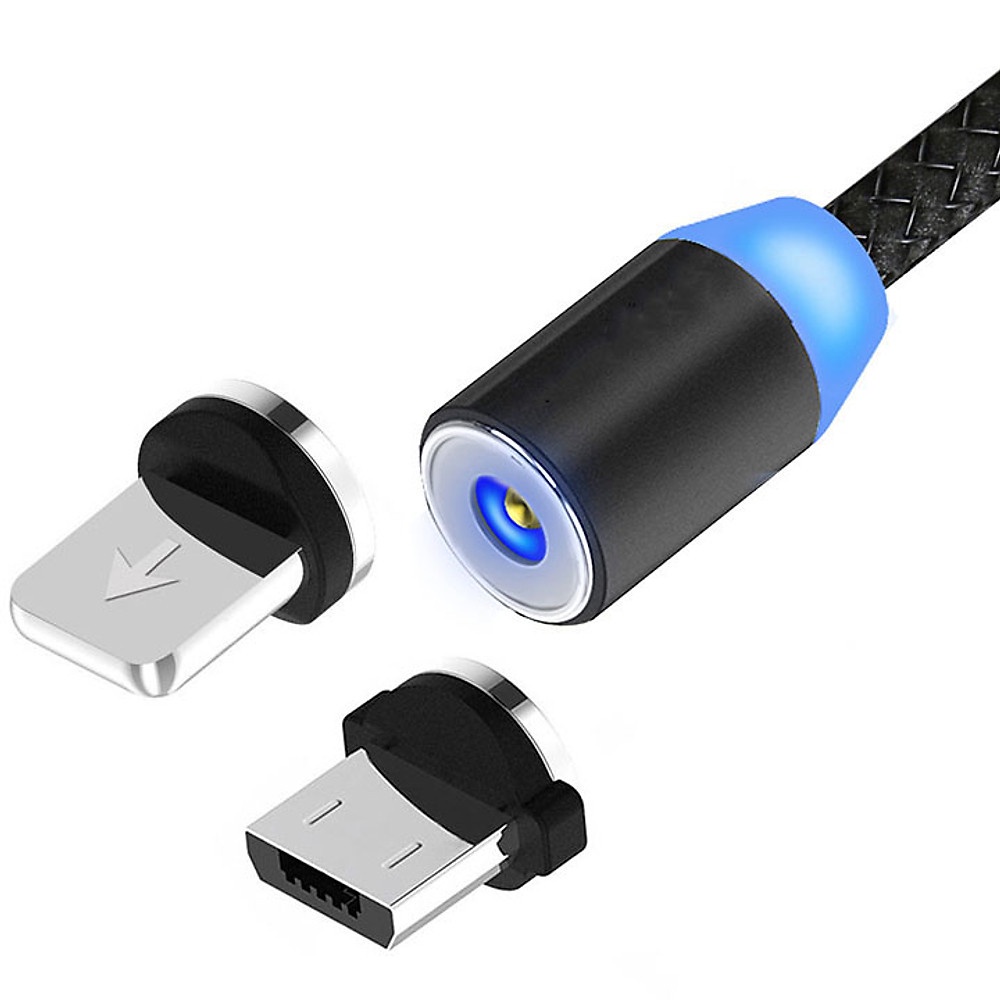 Dây Sạc Nam Châm 3 Đầu iPhone-Android-type C Xoay 360 Độ Dây Dù  cao cấp