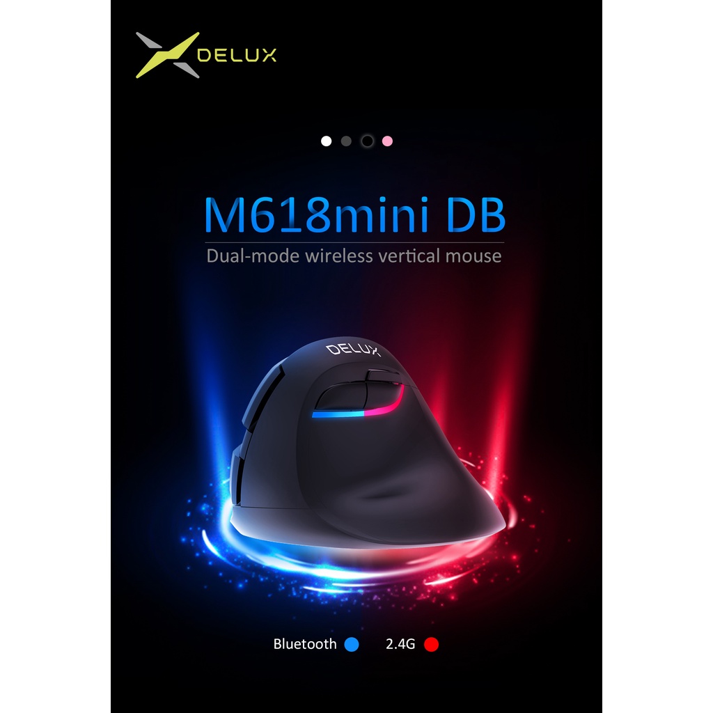 Chuột quang không dây DELUX M618 DB RGB 2.4GHz cho máy tính