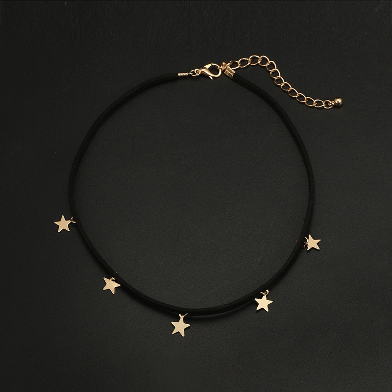 Vòng Cổ Choker Dây Nhung Mặt Ngôi Sao Năm Cánh Phong Cách Hàn Quốc