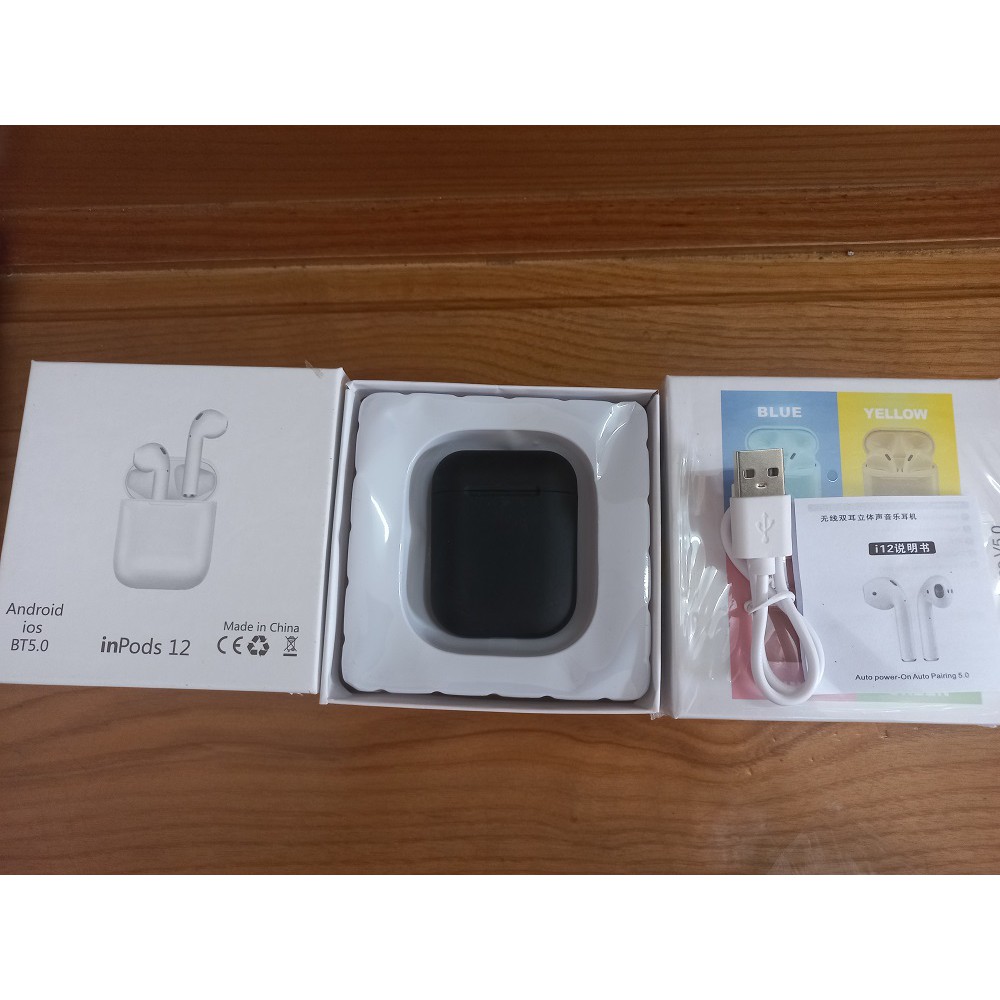 Tai nghe Bluetooth i12 dòng Bluetooth 5.0 cảm ứng dòng 2 tai | BigBuy360 - bigbuy360.vn