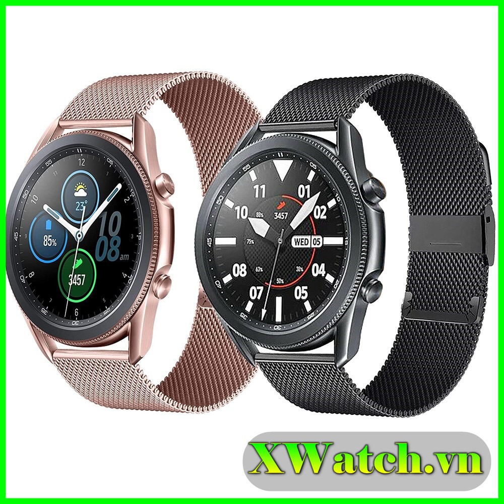 Dây đeo mắt lưới Mesh Samsung Galaxy Watch 3 41mm 45mm loại dày cực bền, chống gỉ, chống oxy hóa, chống phai màu