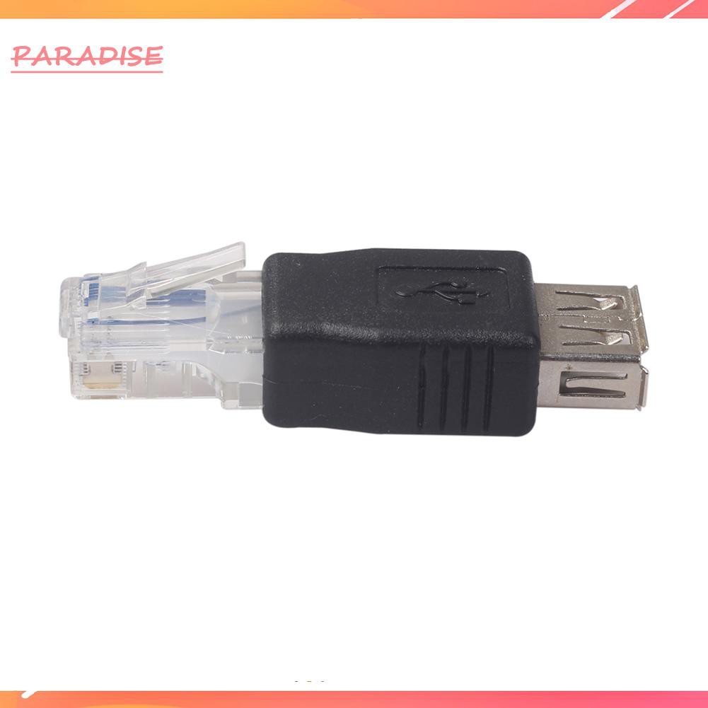 Paradise1 USB Type A Female To RJ45 Male Ethernet Laptop LAN Network Cable Converter