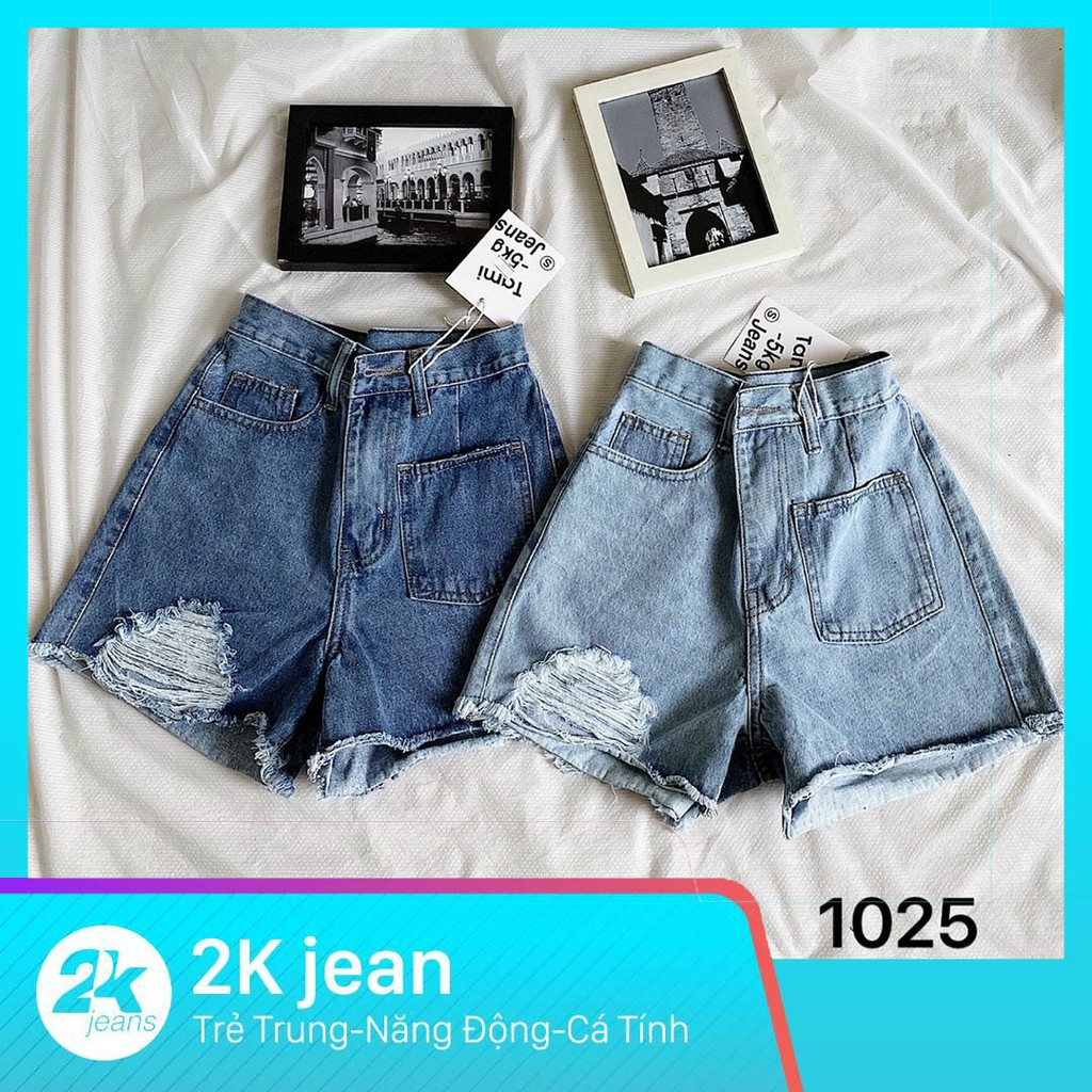 Quần short jean nữ rách size đại từ 40kg đến 75kg mẫu quần short rách lưng cao hàng VNXK thời trang bigsize 2KJean