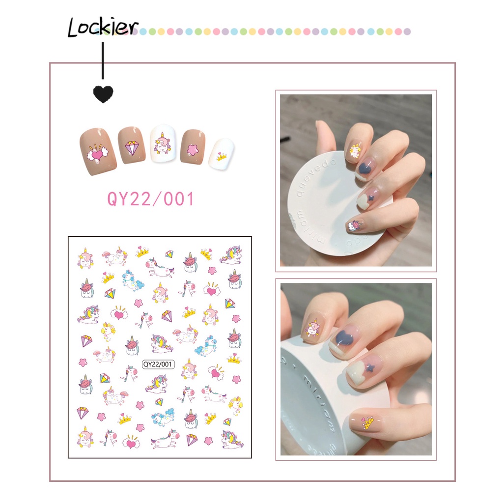 Miếng Dán Trang Trí Móng Tay Họa Tiết Hoạt Hình Dễ Thương