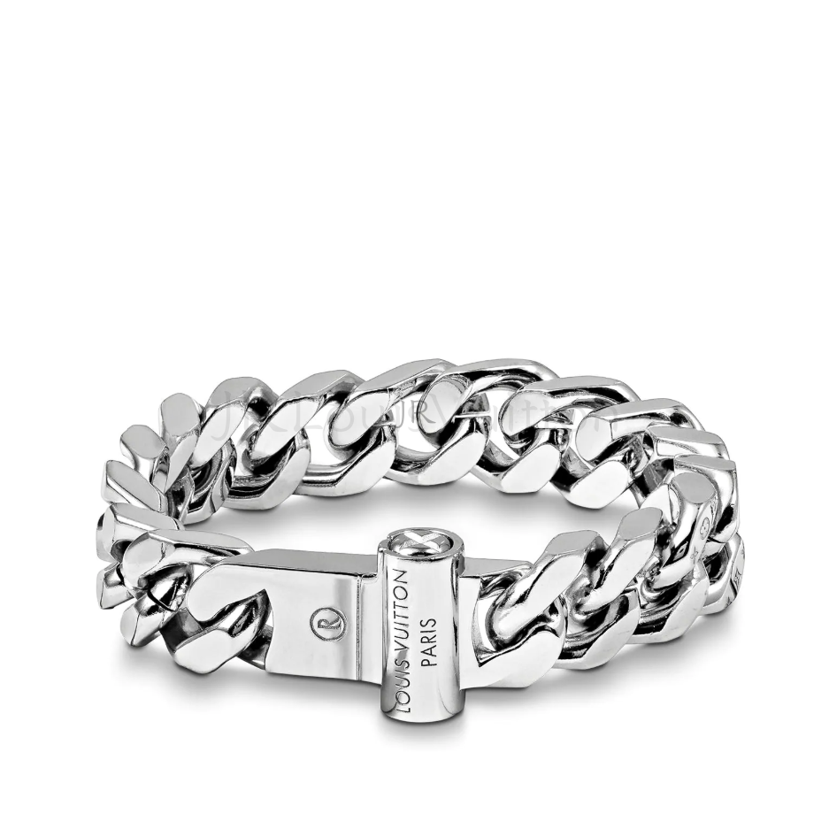 Vòng tay bạc chạm khắc chữ Monogram