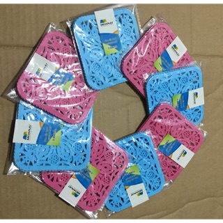 Bộ 2 miếng lót ly hoa văn vuông